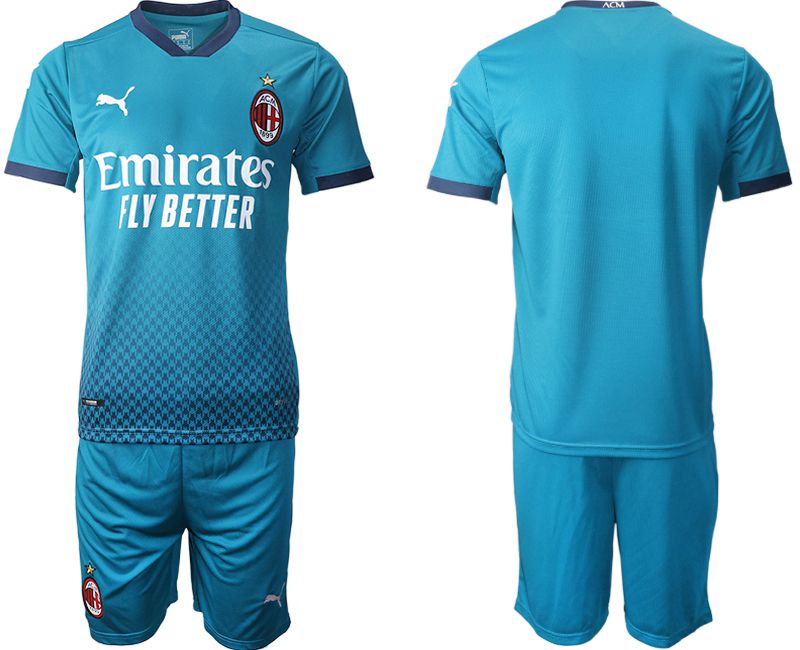 Men 2020-2021 club AC milan away blue Soccer Jerseys